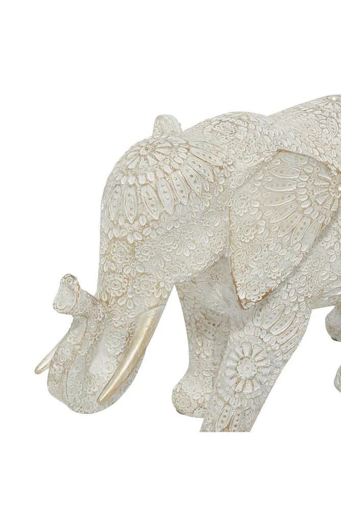 商品GINGER BIRCH STUDIO|White Polystone Eclectic Elephant Sculpture,价格¥282,第3张图片详细描述