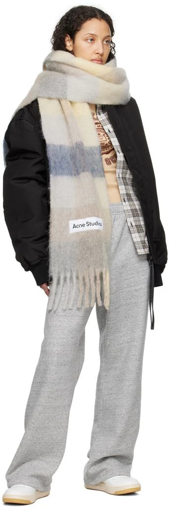 商品Acne Studios|Beige & Gray Mohair Checked Scarf,价格¥2386,第3张图片详细描述