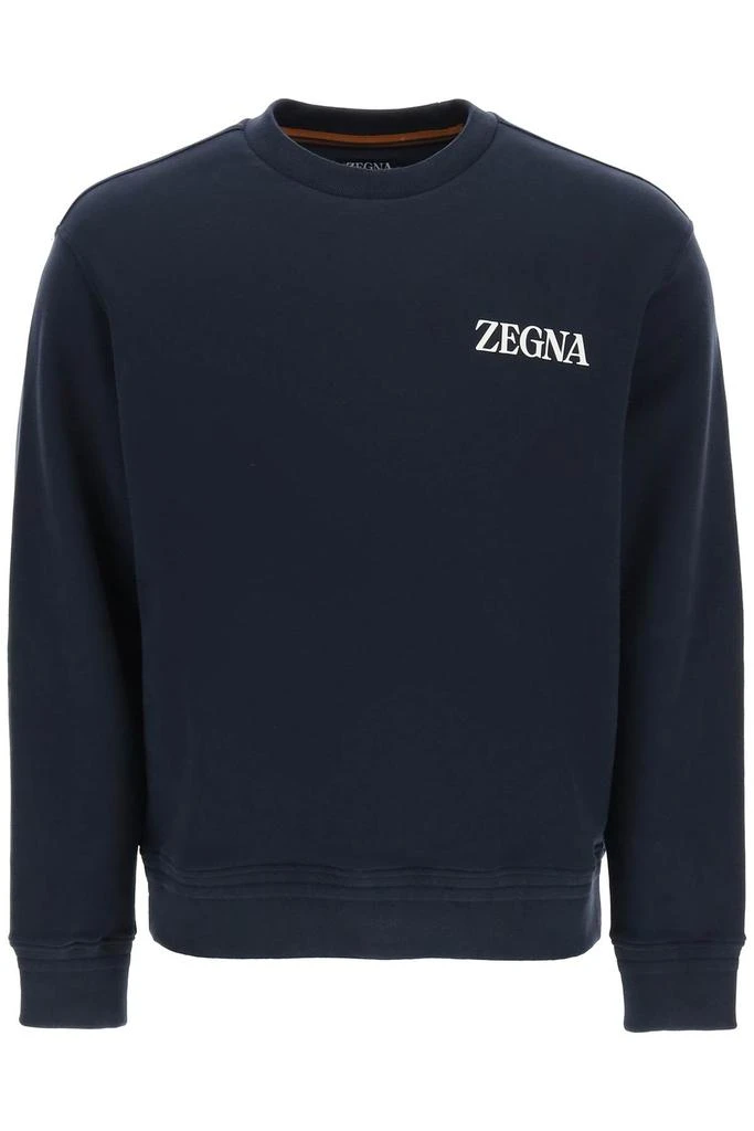 商品Zegna|Zegna rubberized logo crewneck sweatshirt,价格¥1647,第1张图片
