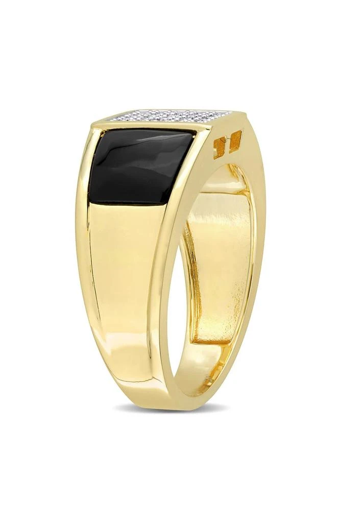商品DELMAR|Men's Black Onyx & Diamond Square Ring,价格¥1784,第4张图片详细描述