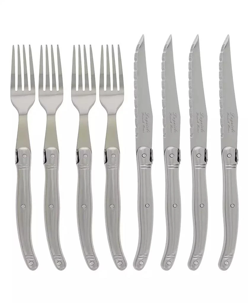 商品French Home|Laguiole Stainless Steel Steak Knife and Fork Set, 8 Piece.,价格¥292,第1张图片