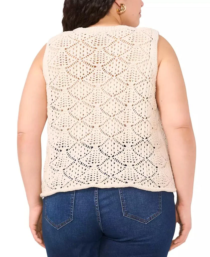 商品Vince Camuto|Plus Size Pointelle Sleeveless Crewneck Tank,价格¥734,第3张图片详细描述