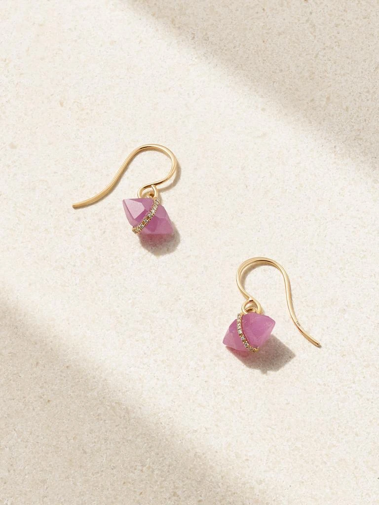 商品Melissa Joy Manning|14k 回收黄金、红宝石、赫尔基蒙水晶耳环,价格¥7994,第1张图片
