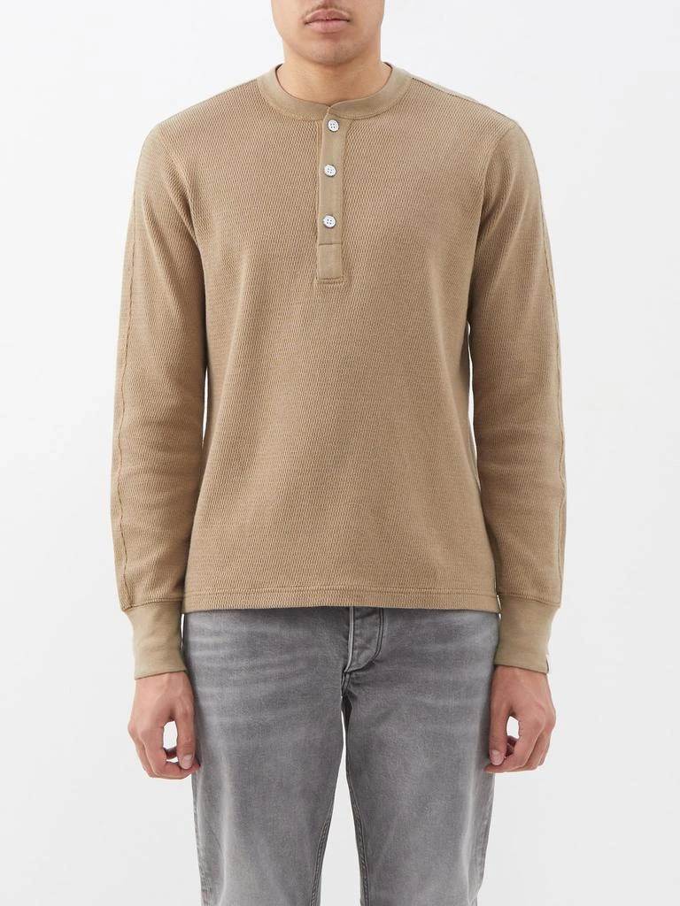 商品Rag & Bone|Collin cotton-jersey Henley top,价格¥1133,第1张图片