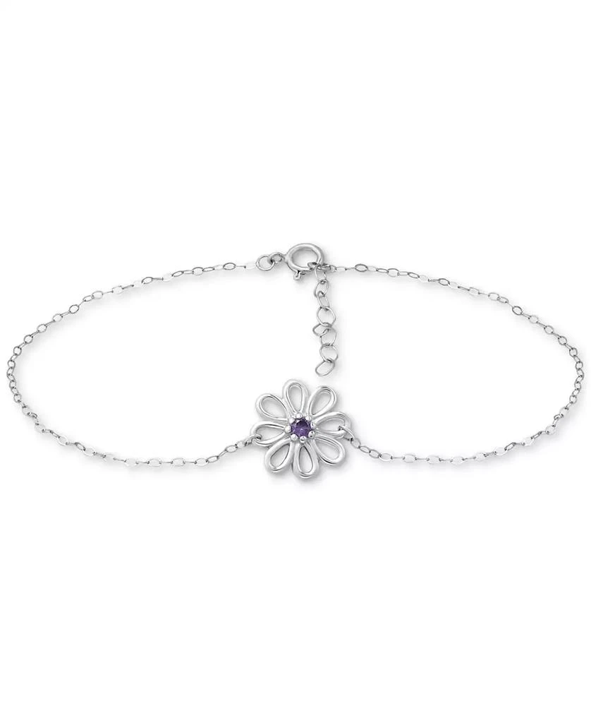 商品Giani Bernini|Cubic Zirconia Ankle Bracelet in Sterling Silver (Also in Lab-Created Pink Sapphire), Created for Macy's,价格¥332,第1张图片