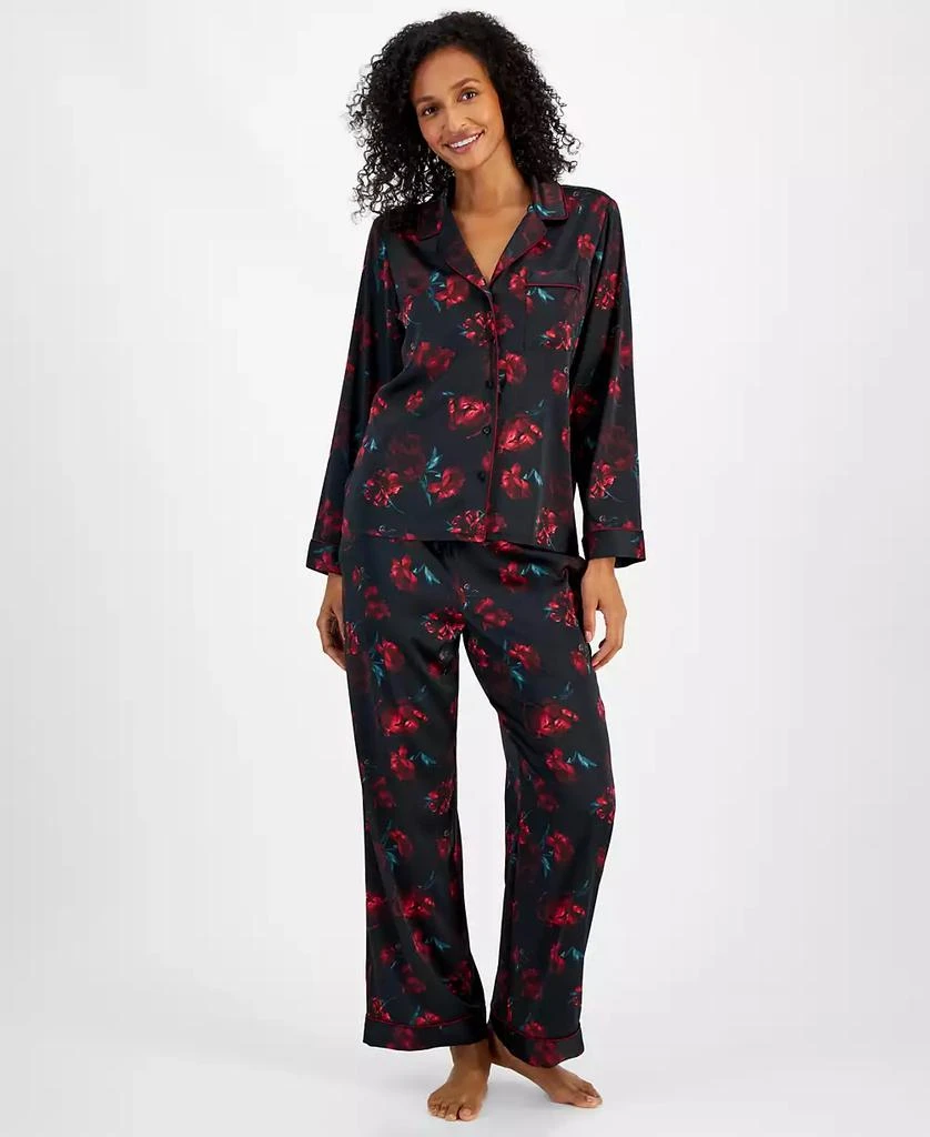 商品INC International|Women's 2-Pc. Piped-Trim Satin Pajamas Set, Created for Macy's,价格¥214,第1张图片详细描述