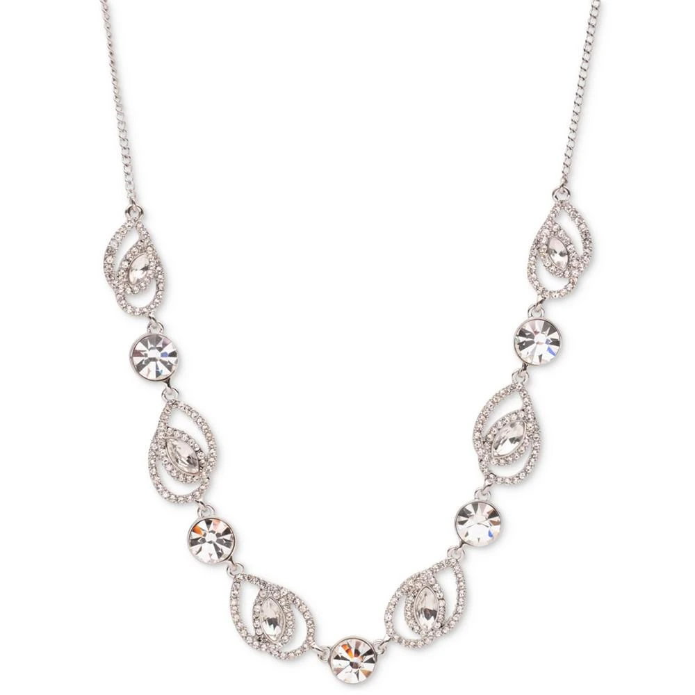 商品Givenchy|Silver-Tone Crystal Pavé Pear Frontal Necklace, 16" + 3" extender,价格¥602,第1张图片