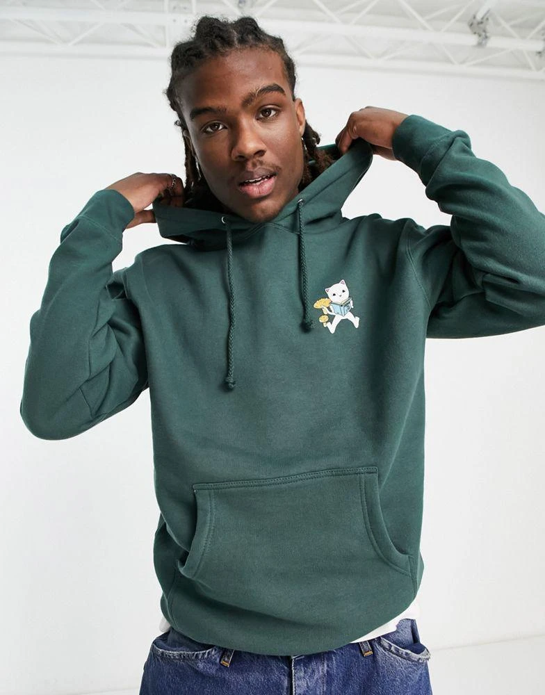 商品Rip N Dip|RIPNDIP adventure club pullover hoodie in green with chest and back print,价格¥558,第3张图片详细描述
