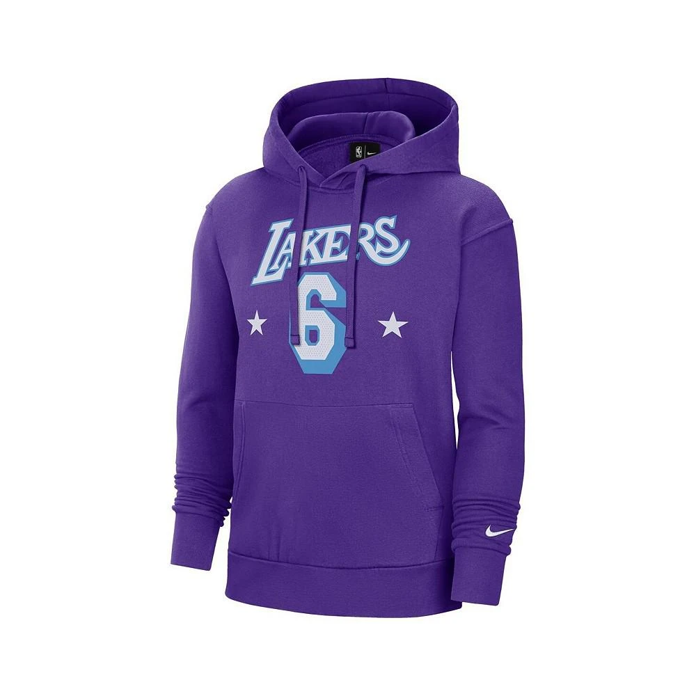 商品NIKE|Men's Lebron James Purple Los Angeles Lakers 2021/22 City Edition Name and Number Pullover Hoodie,价格¥446,第2张图片详细描述