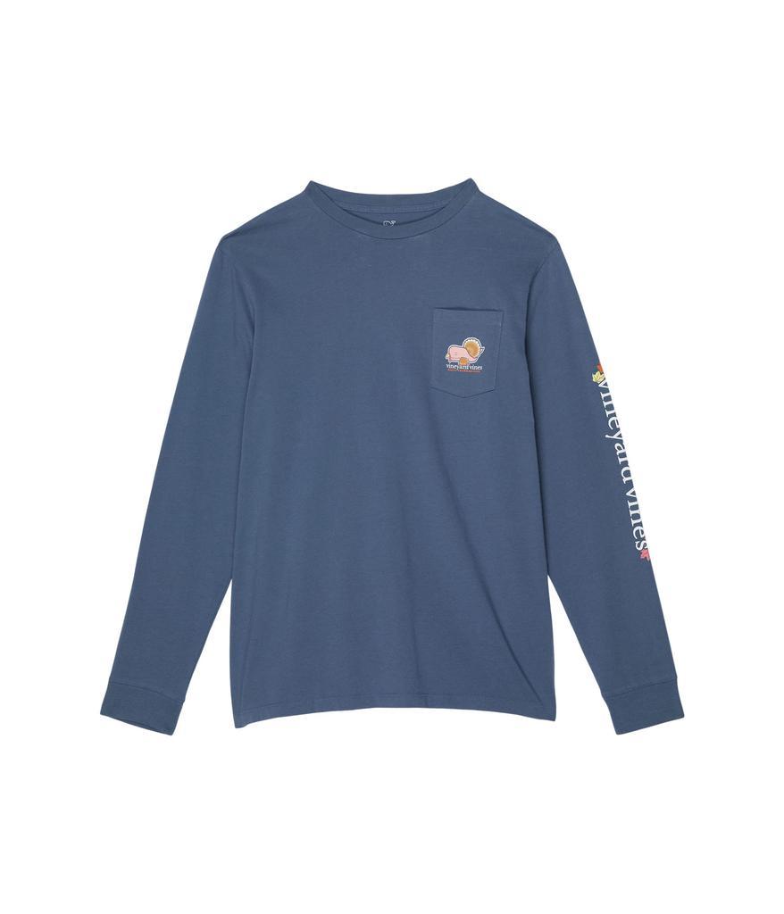 商品Vineyard Vines|Long Sleeve Thanksgiving Pocket T-Shirt (Toddler/Little Kids/Big Kids),价格¥193,第1张图片