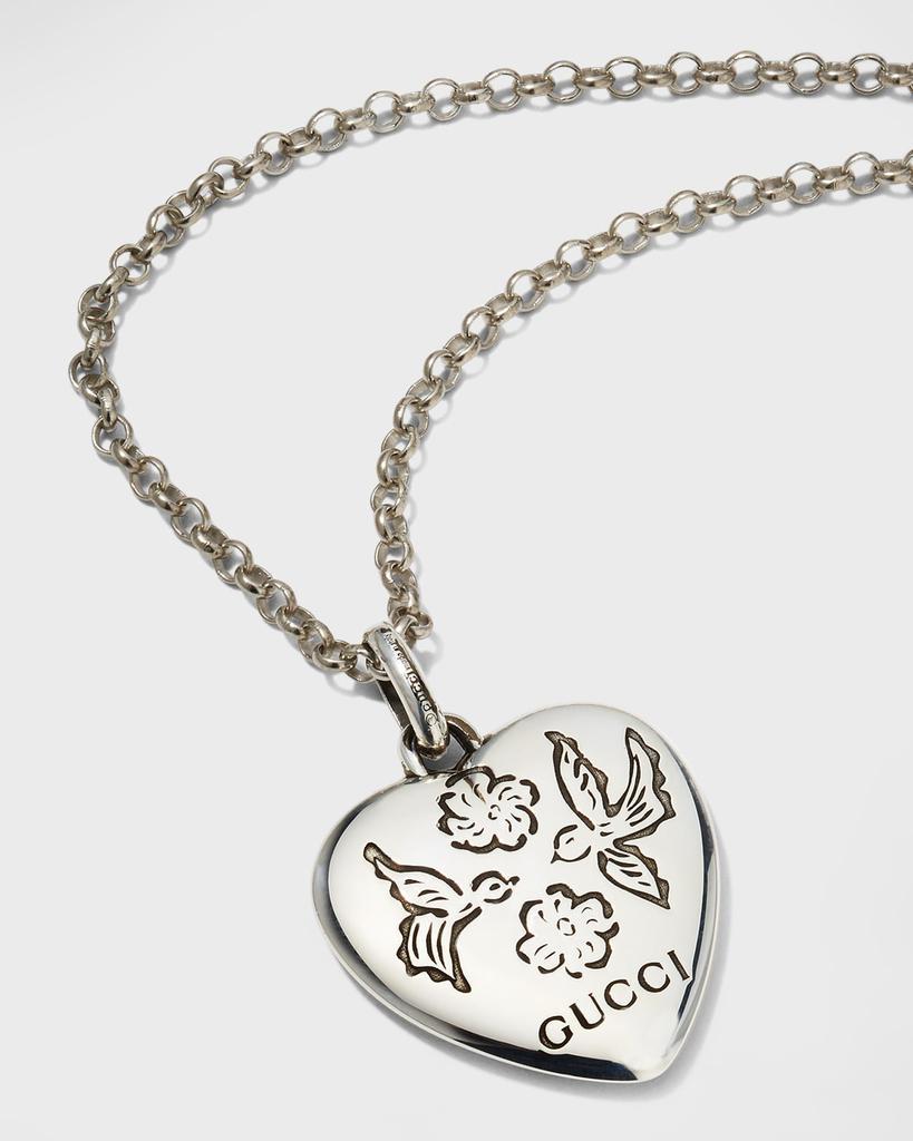 商品Gucci|Blind for Love Sterling Silver Heart Necklace,价格¥2234,第5张图片详细描述