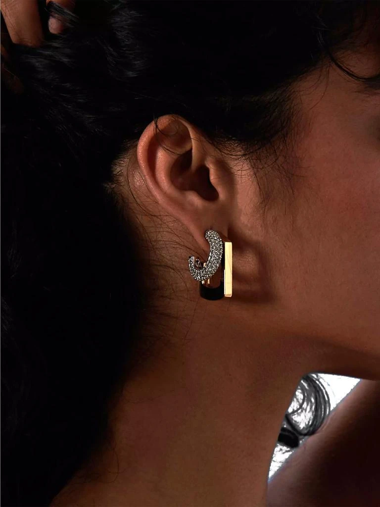 商品Demarson|Tina 12K-Gold-Plated &amp; Glass Crystal Double Hoop Earrings,价格¥1525,第2张图片详细描述