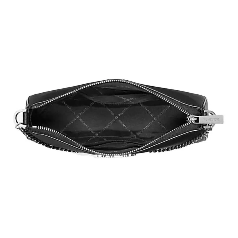 商品[国内直发] Michael Kors|迈克高仕 MK Jet Set 银色五金配件拉链开合 Saffiano皮革 手提单肩斜挎包 中号 女款 黑色,价格¥830,第4张图片详细描述