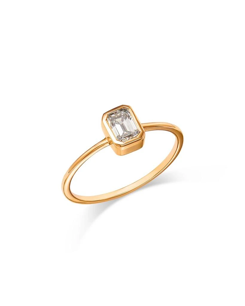 商品Moon & Meadow|14K Yellow Gold Lab Grown Diamond Emerald Cut Solitaire Ring,价格¥5899,第1张图片