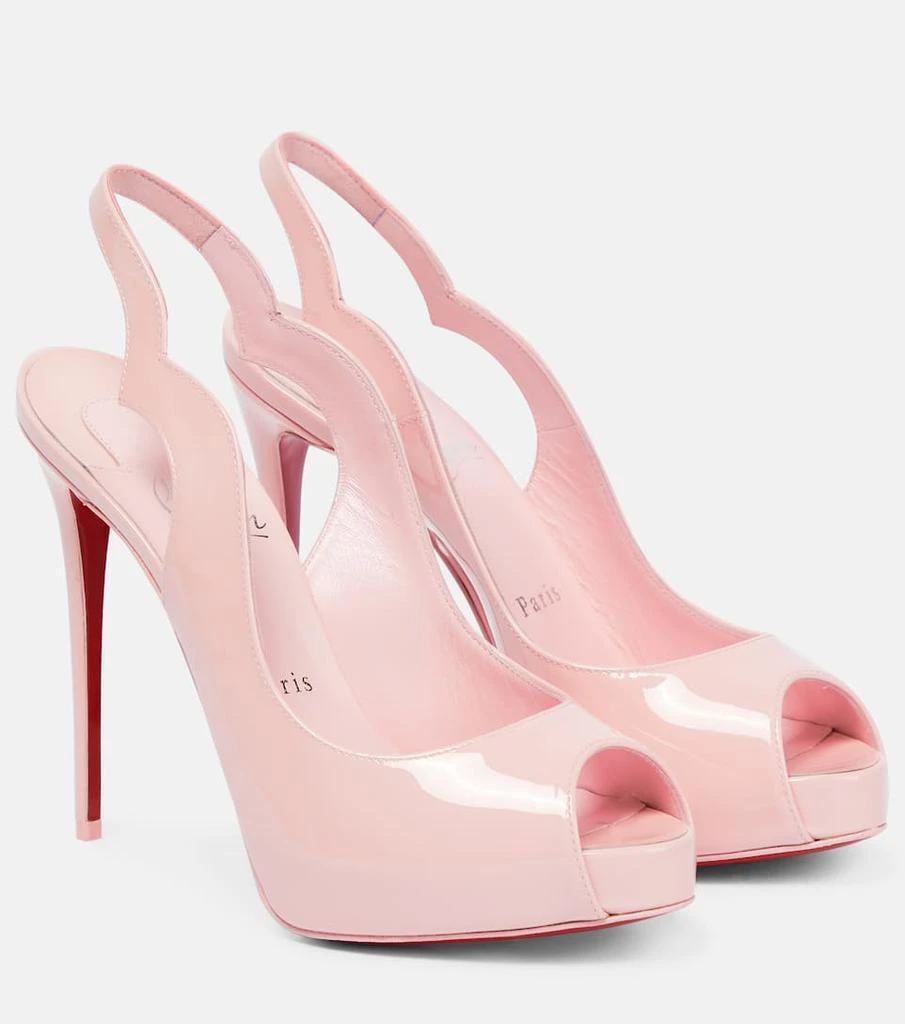 商品Christian Louboutin|Hot Chick patent leather slingback pumps,价格¥7404,第1张图片