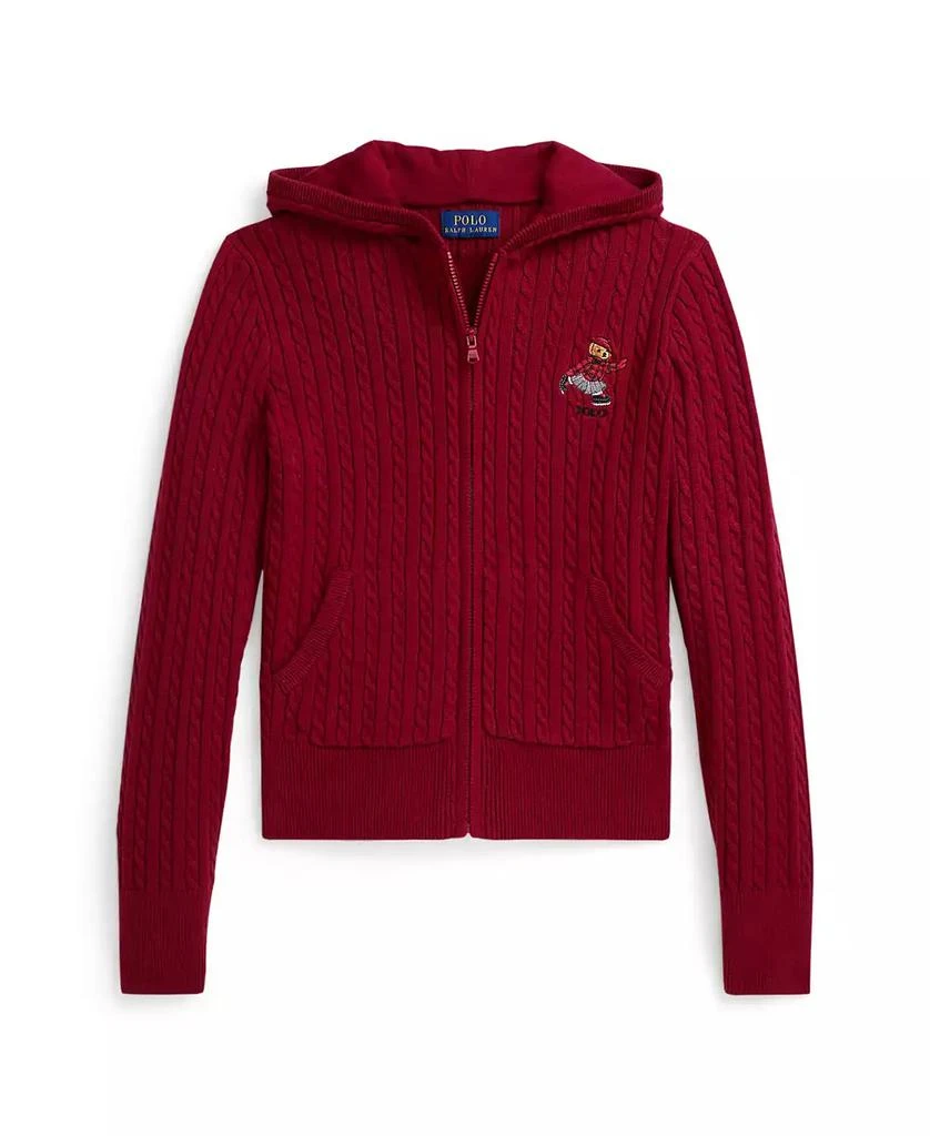 商品Ralph Lauren|Girls 7-16 Long-Sleeve Polo Bear Full-Zip Sweater,价格¥584,第1张图片