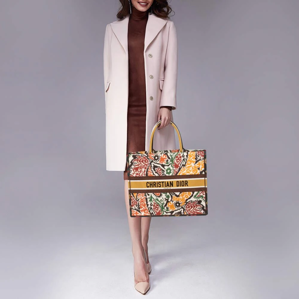商品Dior|Dior Multicolor Paisley Embroidered Canvas Large Book Tote,价格¥24281,第2张图片详细描述