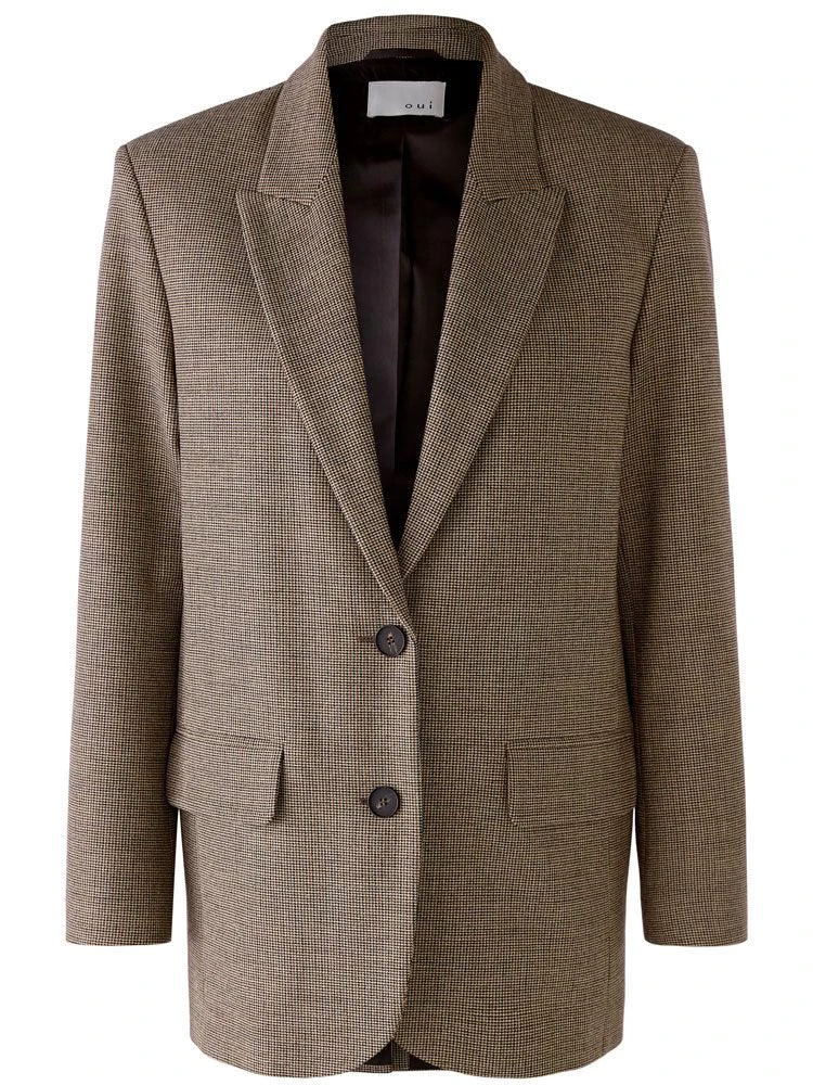 商品Oui|Oui Oversized Jacket Light Brown Grey,价格¥1562,第1张图片