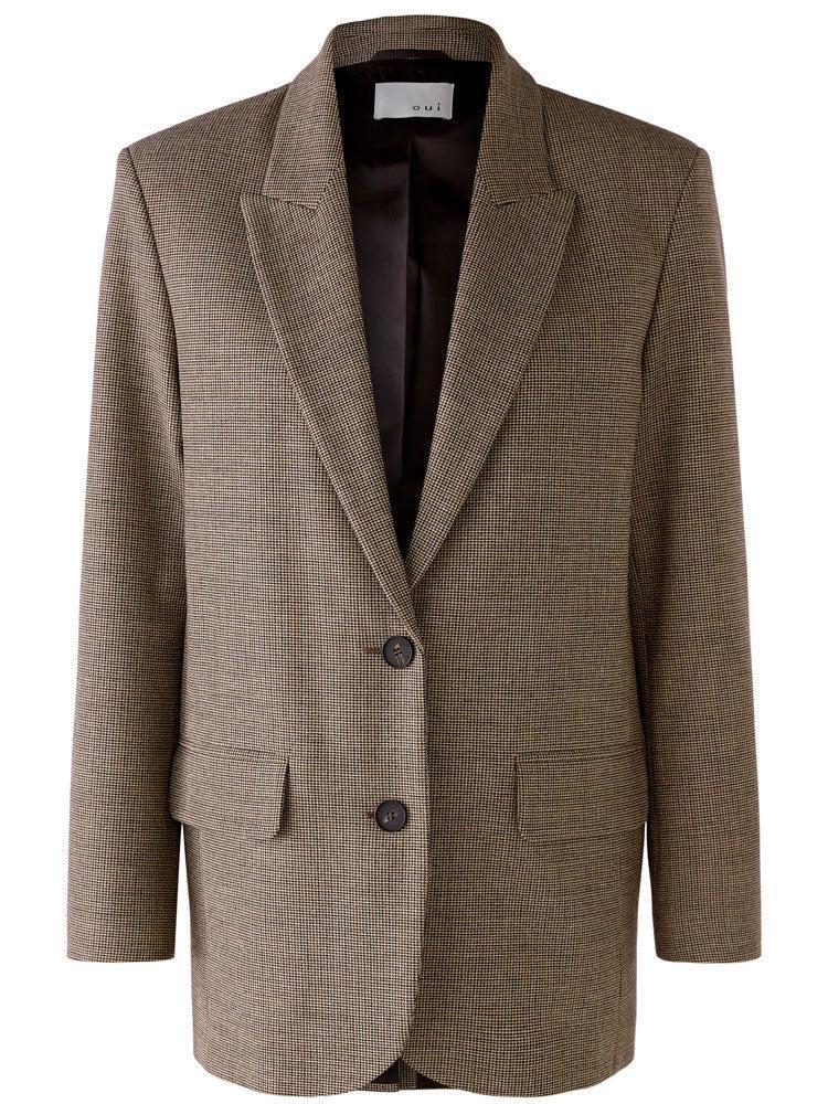 商品Oui|Oui Oversized Jacket Light Brown Grey,价格¥1926,第1张图片