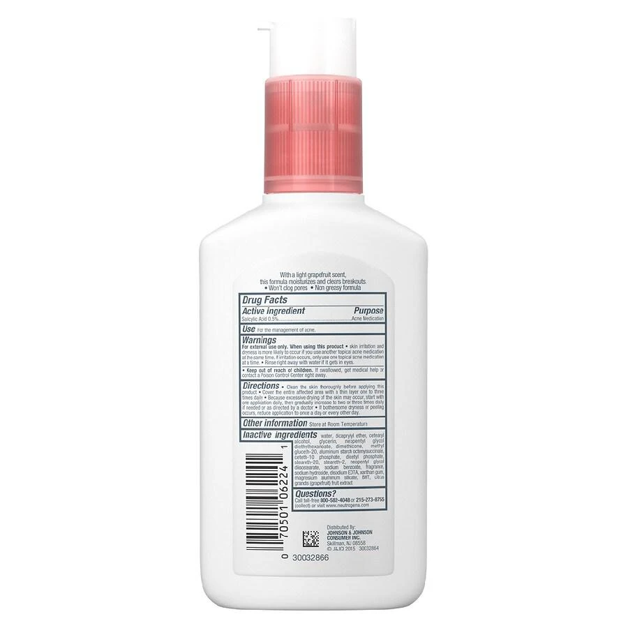 商品Neutrogena|Oil-Free Acne Facial Moisturizer Pink Grapefruit,价格¥92,第3张图片详细描述