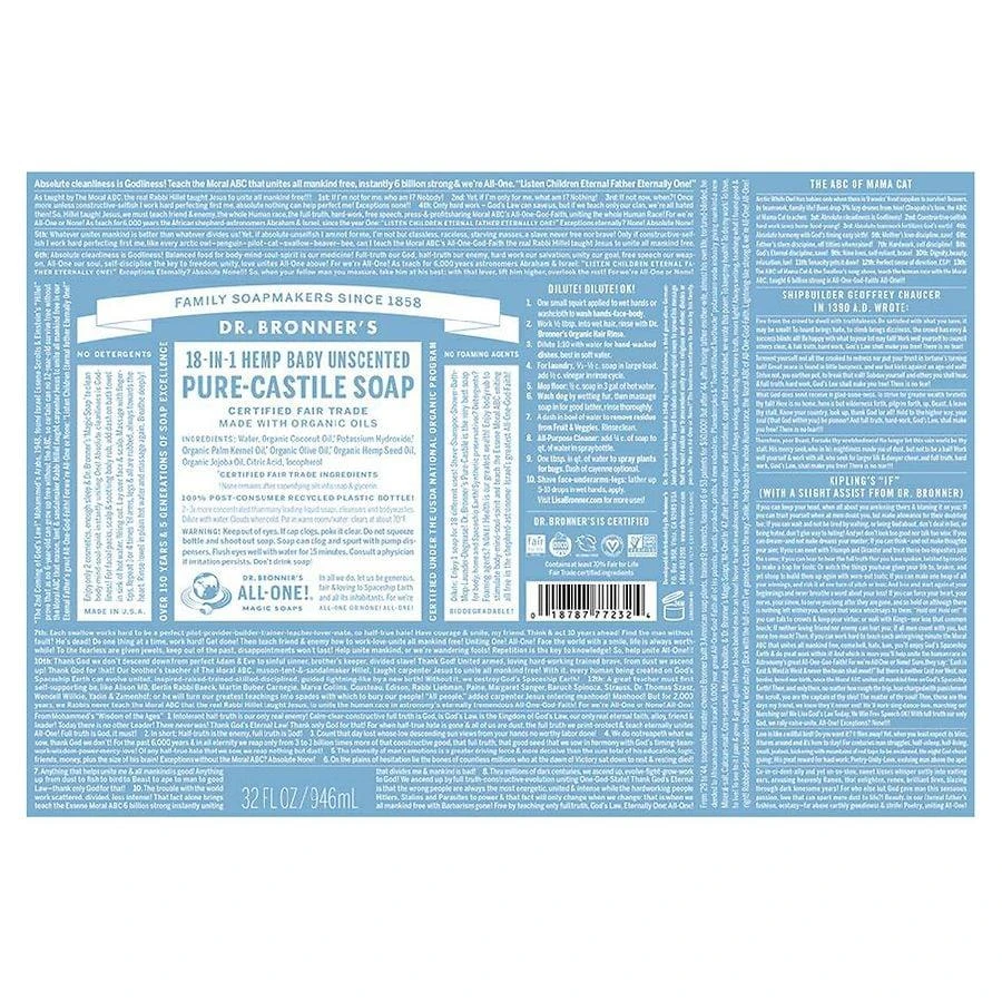 商品Dr. Bronner's|Castile Soap Unscented,价格¥167,第2张图片详细描述