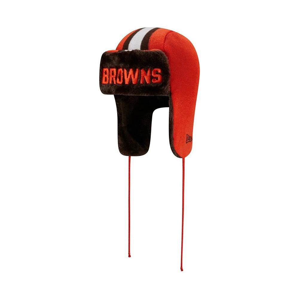 商品New Era|Men's Orange Cleveland Browns Helmet Head Trapper Knit Hat,价格¥261,第1张图片