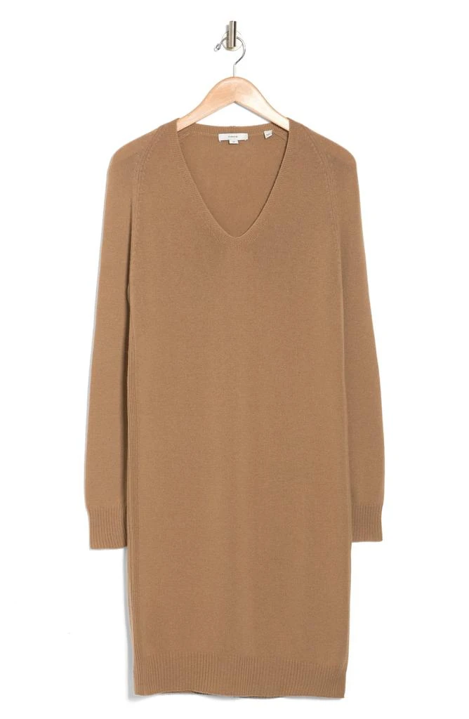 商品Vince|V-Neck Long Sleeve Wool Blend Sweater Dress,价格¥1063,第3张图片详细描述