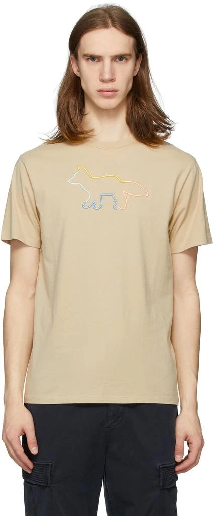 商品Maison Kitsune|Beige Rainbow Profile Fox T-Shirt,价格¥535,第1张图片