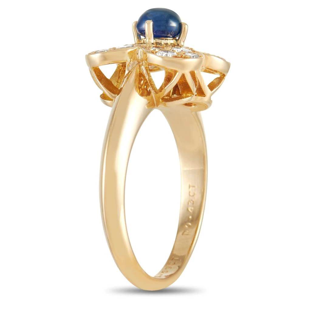 商品[二手商品] Van Cleef & Arpels|Van Cleef & Arpels Trèfle 18K Yellow Gold 0.46 ct Diamond and Blue Sapphire Ring,价格¥32700,第2张图片详细描述