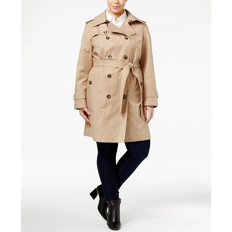 商品London Fog|Plus Size Hooded Trench Coat,价格¥1047,第1张图片