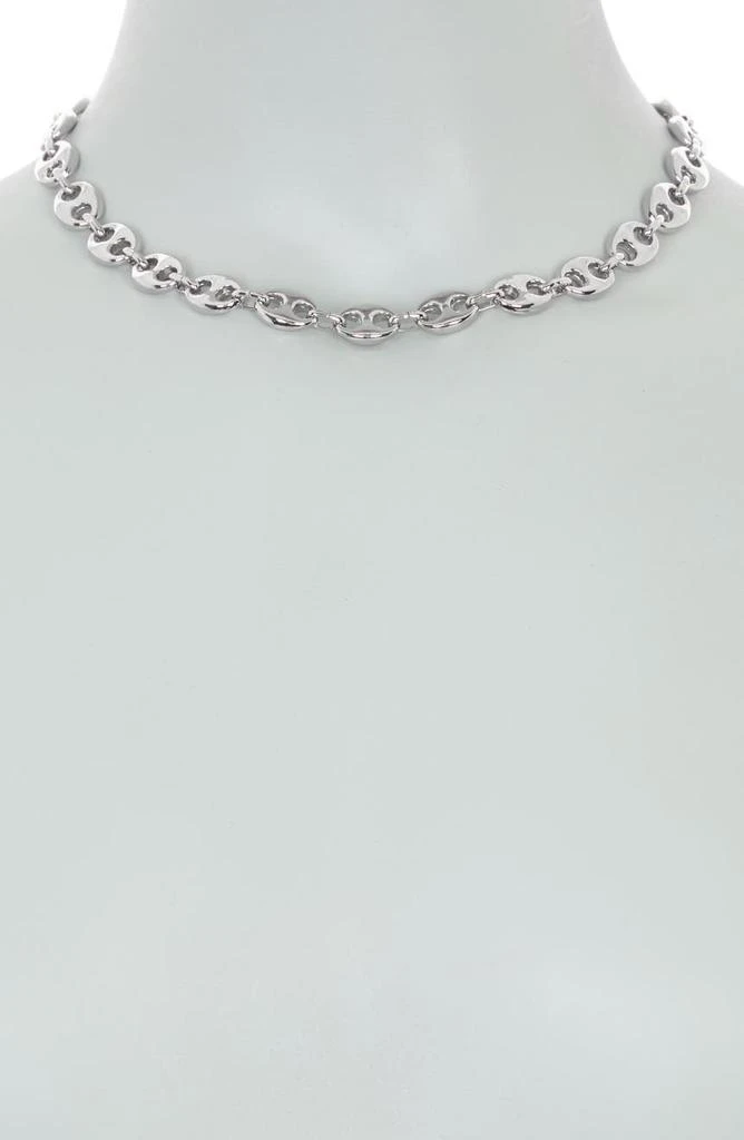 商品MESHMERISE|18K White Gold Plate Puffed Mariner Chain Necklace,价格¥755,第2张图片详细描述