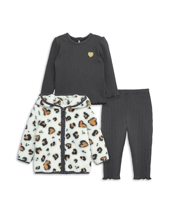 商品Little Me|Girls' Faux Sherpa Leopard Jacket, Top & Leggings Set - Baby  ,价格¥278,第1张图片