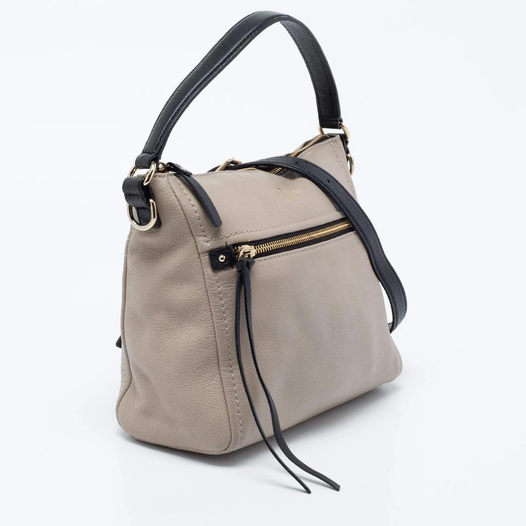 商品[二手商品] Kate Spade|Kate Spade Grey/Black Leather Top Handle Bag,价格¥805,第3张图片详细描述