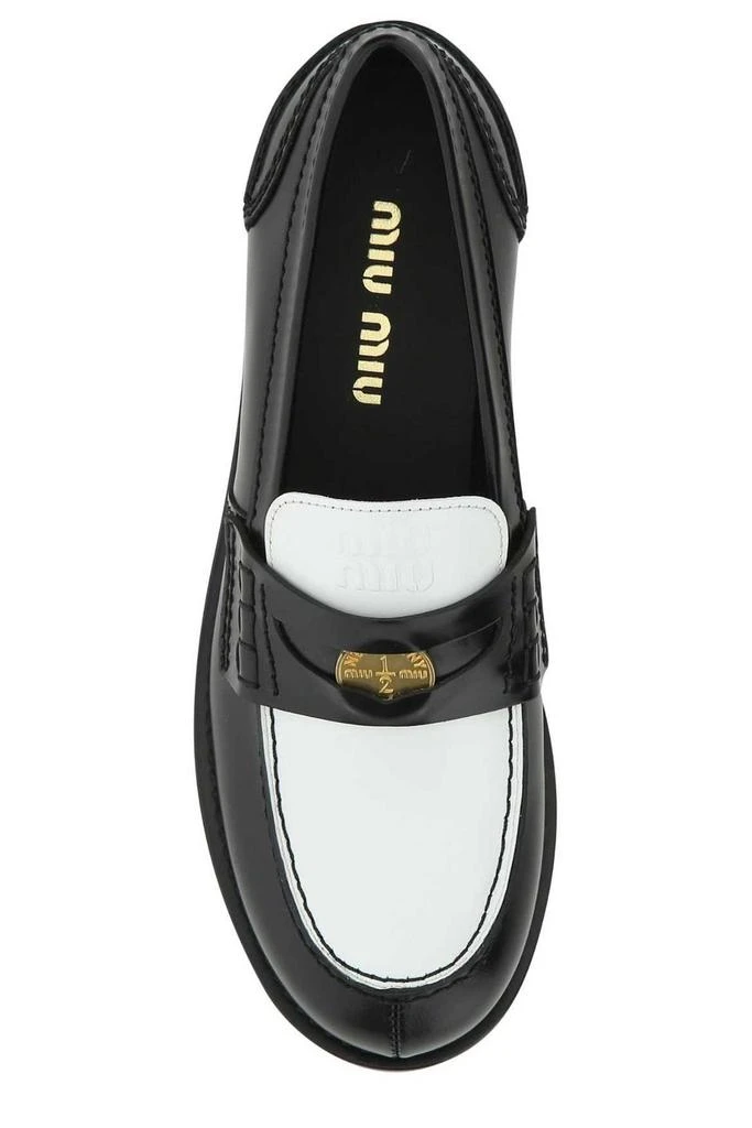 商品Miu Miu|Miu Miu Two-Toned Penny Loafers,价格¥5976,第3张图片详细描述