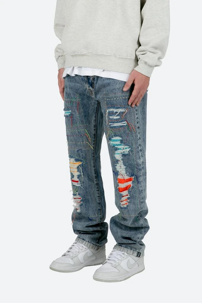 商品MNML|V483 Repaired Baggy Denim - Blue,价格¥346,第2张图片详细描述