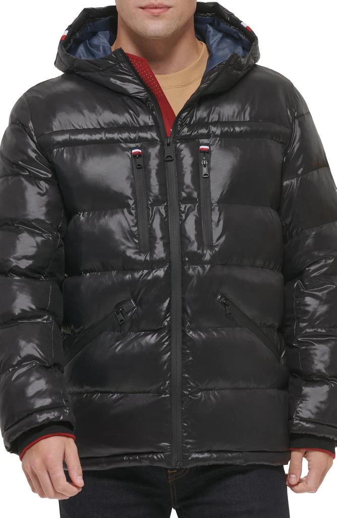 商品Tommy Hilfiger|Pearlized Water Resistant Hooded Puffer Jacket,价格¥683,第1张图片