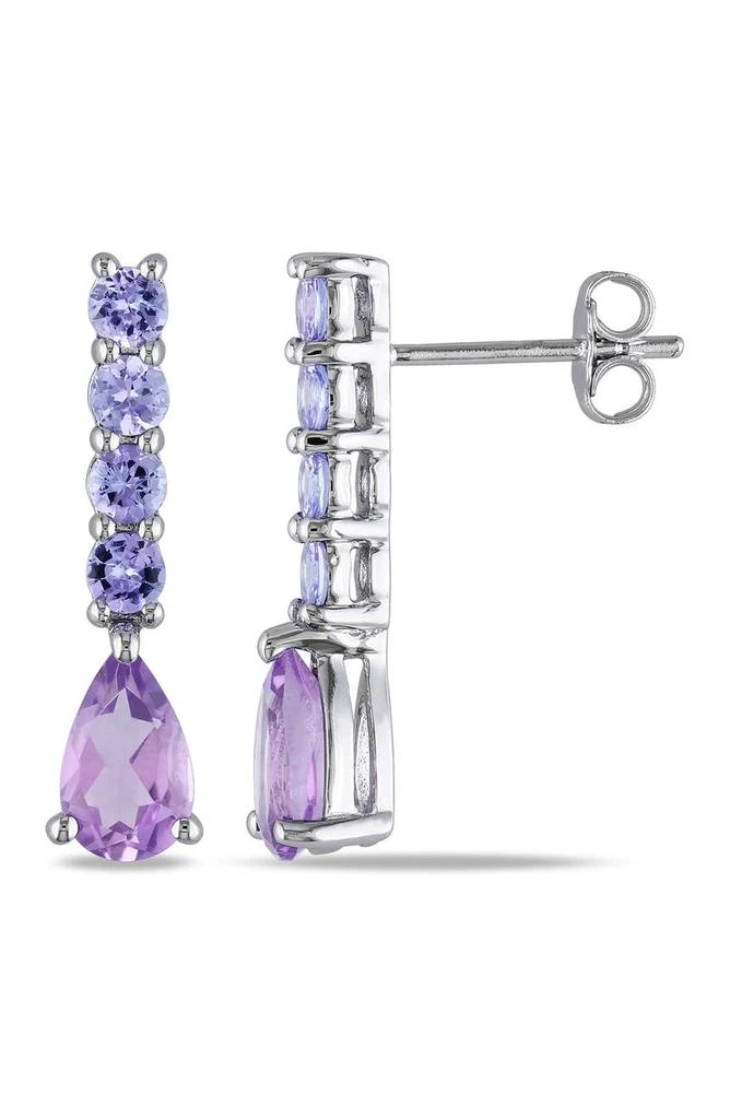 商品DELMAR|Sterling Silver Amethyst & Tanzanite Drop Earrings,价格¥525,第1张图片