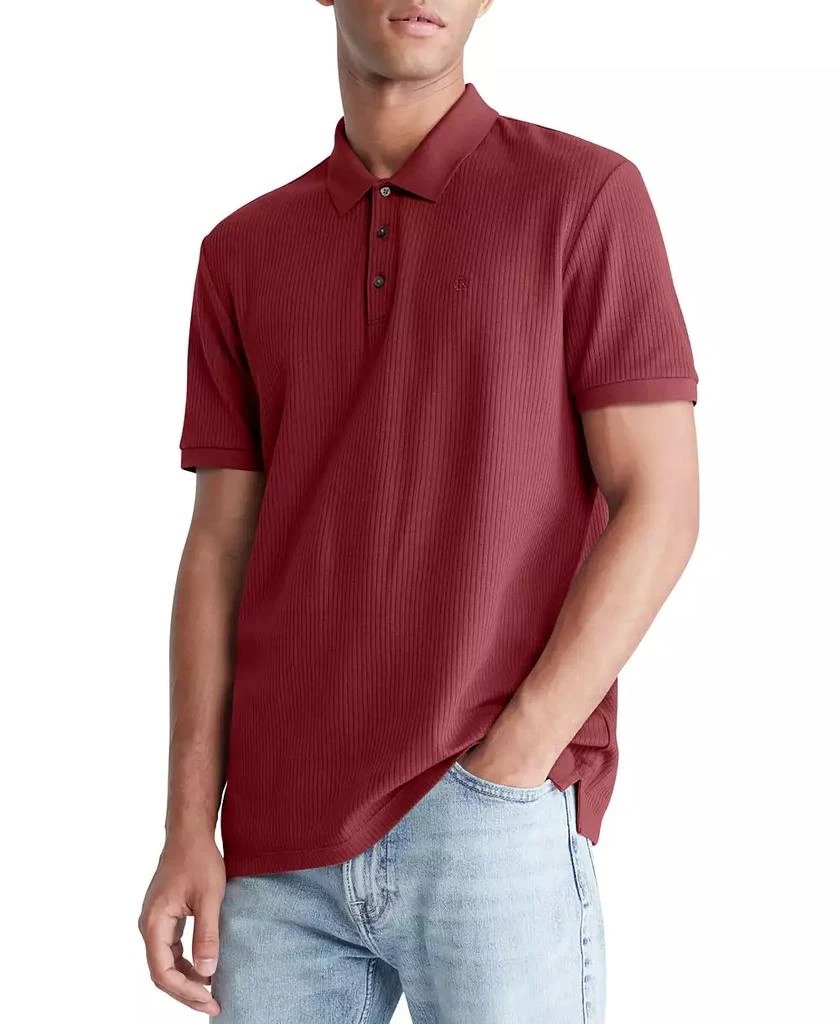 商品Calvin Klein|Men's Regular-Fit Drop-Needle Polo,价格¥256,第1张图片