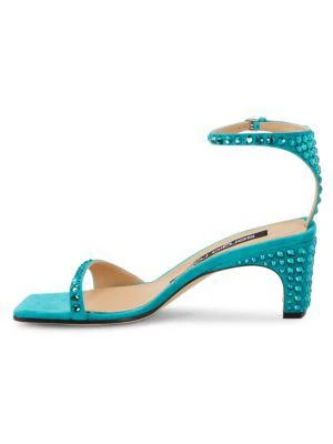 商品Sergio Rossi|Embellished Suede Sandals,价格¥1166,第4张图片详细描述