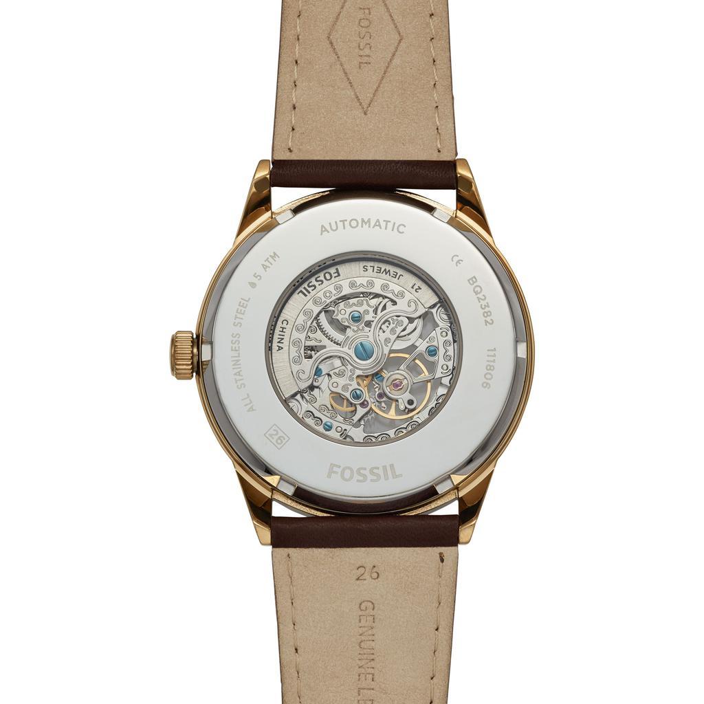 商品Fossil|Fossil Men's Flynn Automatic, Gold-Tone Stainless Steel Watch,价格¥1129,第5张图片详细描述