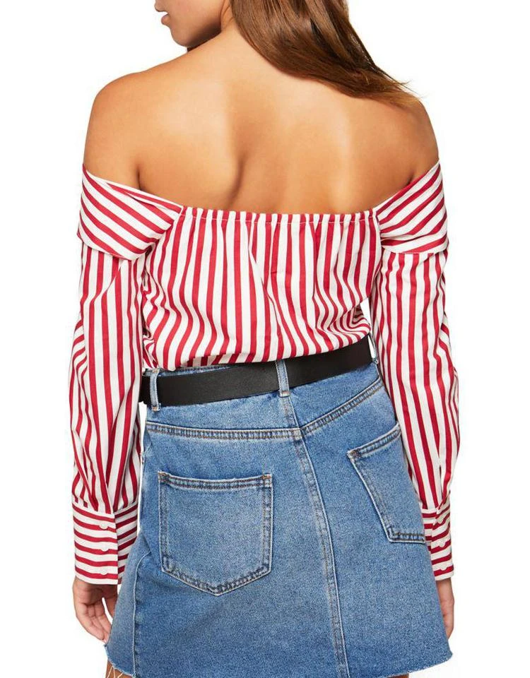商品Miss Selfridge|Off-the-Shoulder Cotton Button-Down Shirt,价格¥294,第3张图片详细描述