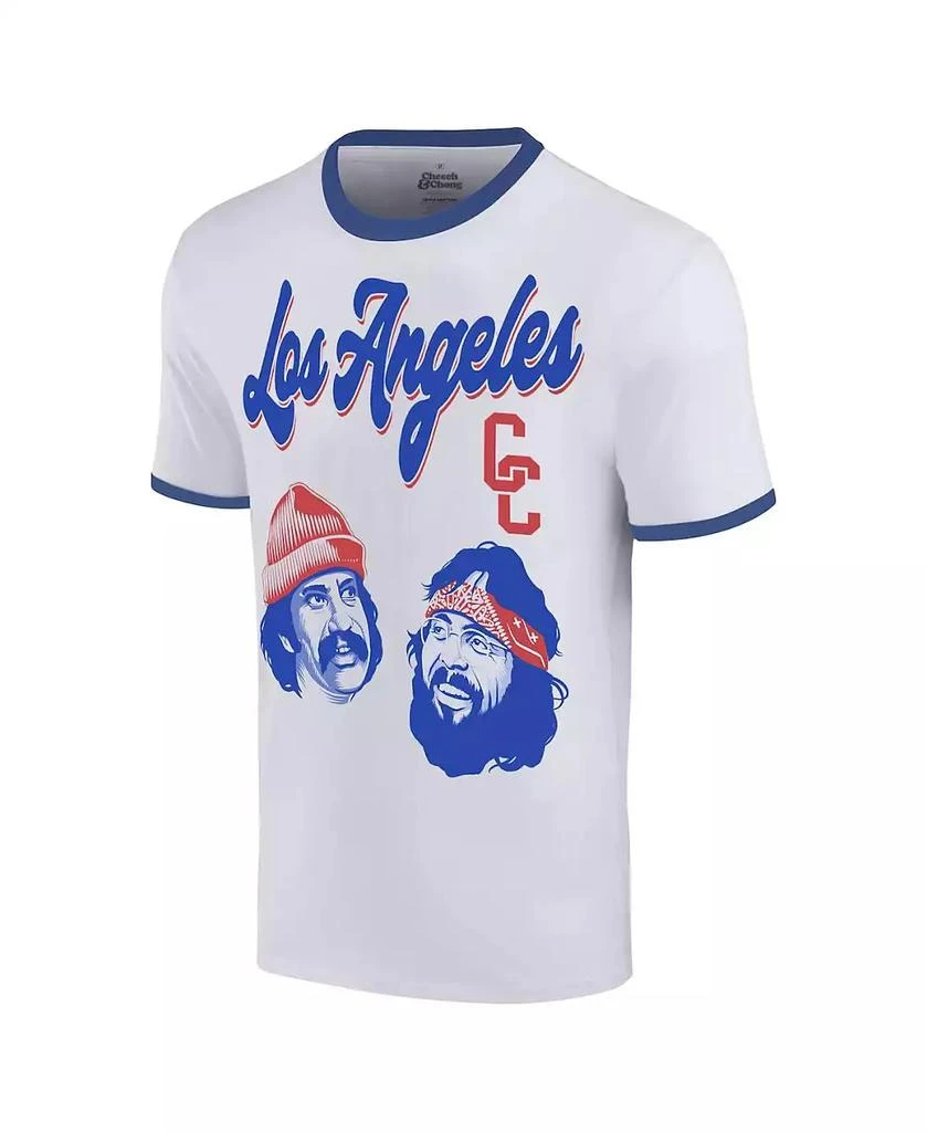 商品Ripple Junction|Men's White Cheech Chong Los Angeles Baseball Ringer T-Shirt,价格¥262,第2张图片详细描述