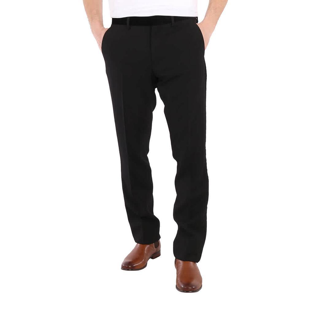 商品Burberry|Men's Black Classic Fit Velvet Trim Wool Tailored Trousers,价格¥3293,第1张图片