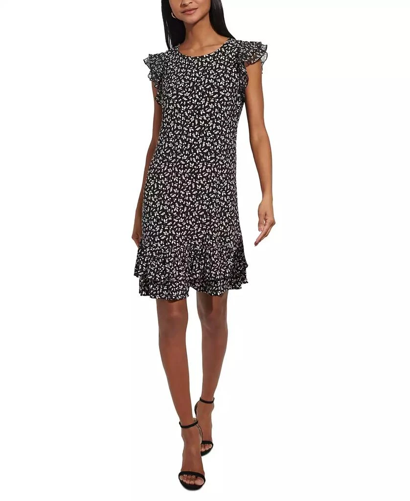 商品Tommy Hilfiger|Women's Printed Flutter-Sleeve Dress,价格¥294,第1张图片