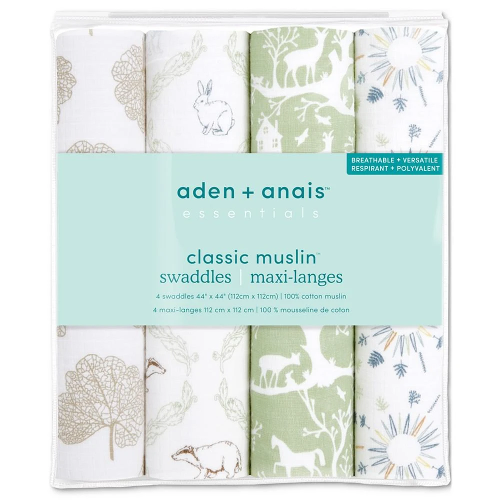 商品aden + anais|Baby Boys or Baby Girls Muslin Swaddles, Pack of 4,价格¥294,第4张图片详细描述