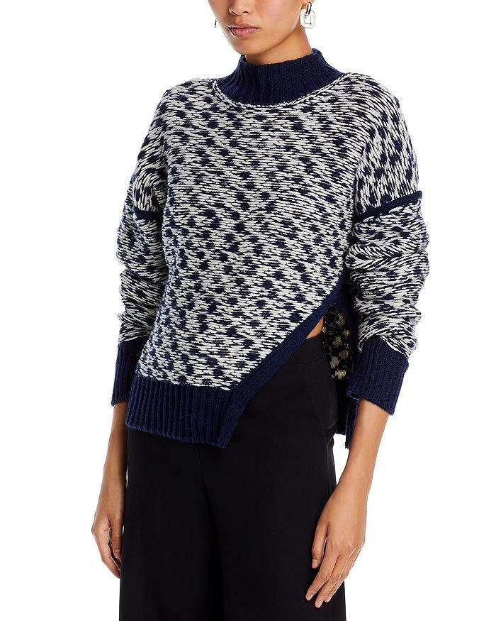 商品3.1 Phillip Lim|Wool Float Jacquard Cutaway Sweater,价格¥1530,第1张图片