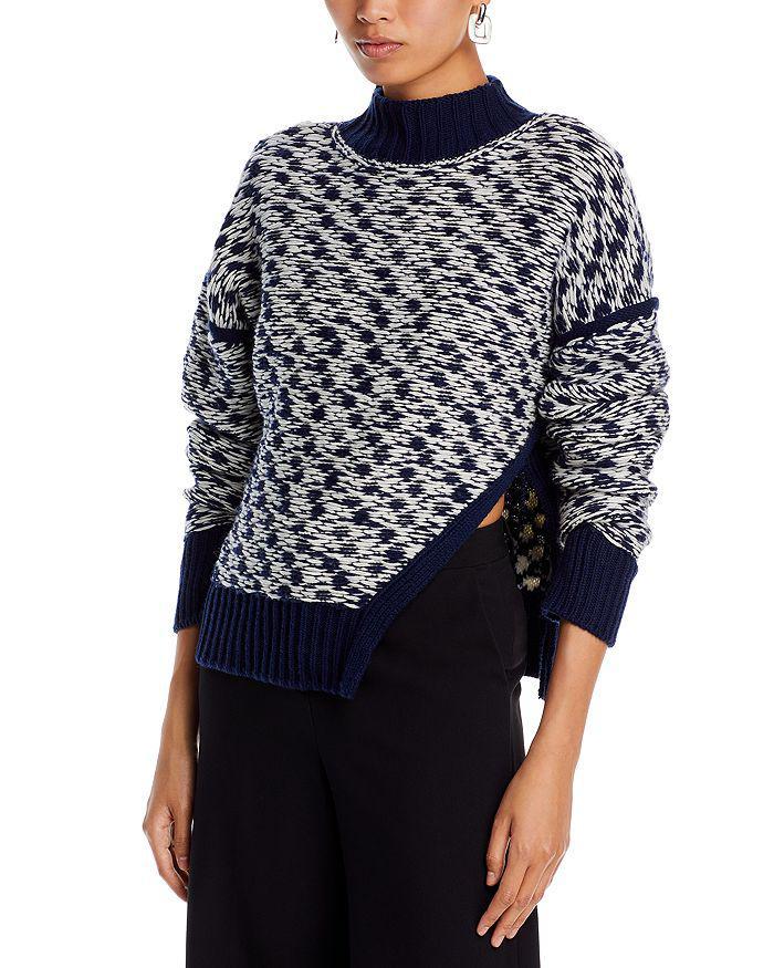 商品3.1 Phillip Lim|Wool Float Jacquard Cutaway Sweater,价格¥3710,第1张图片详细描述