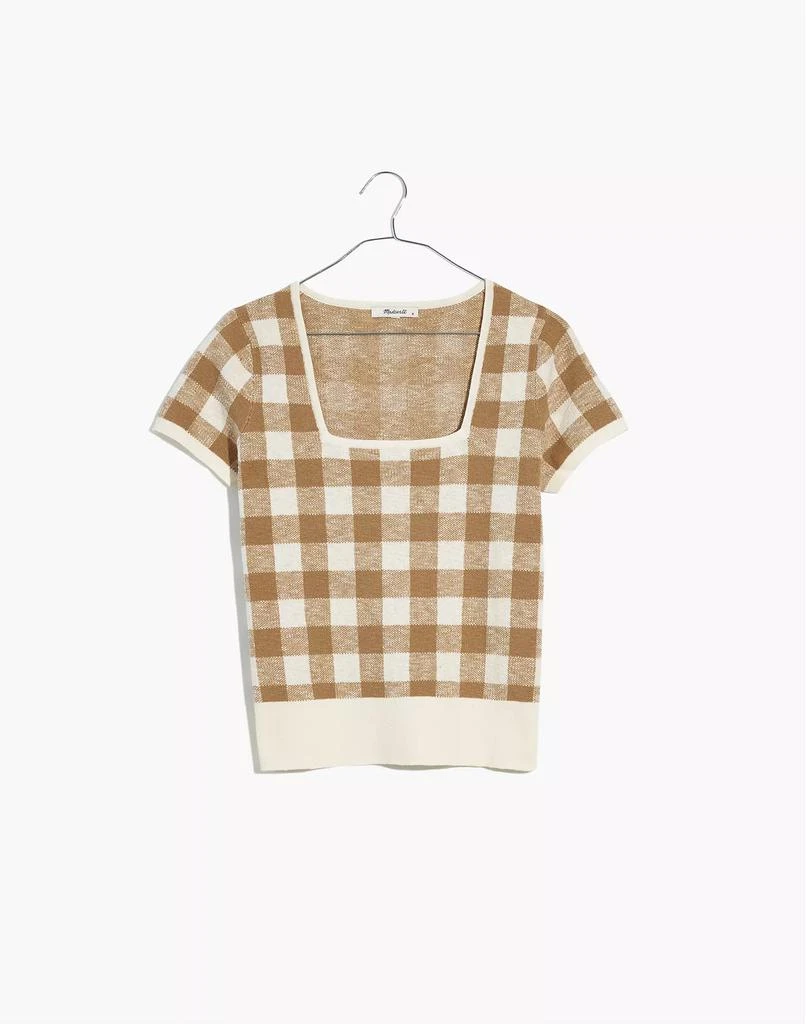 Square-Neck Sweater Tee in Gingham 商品