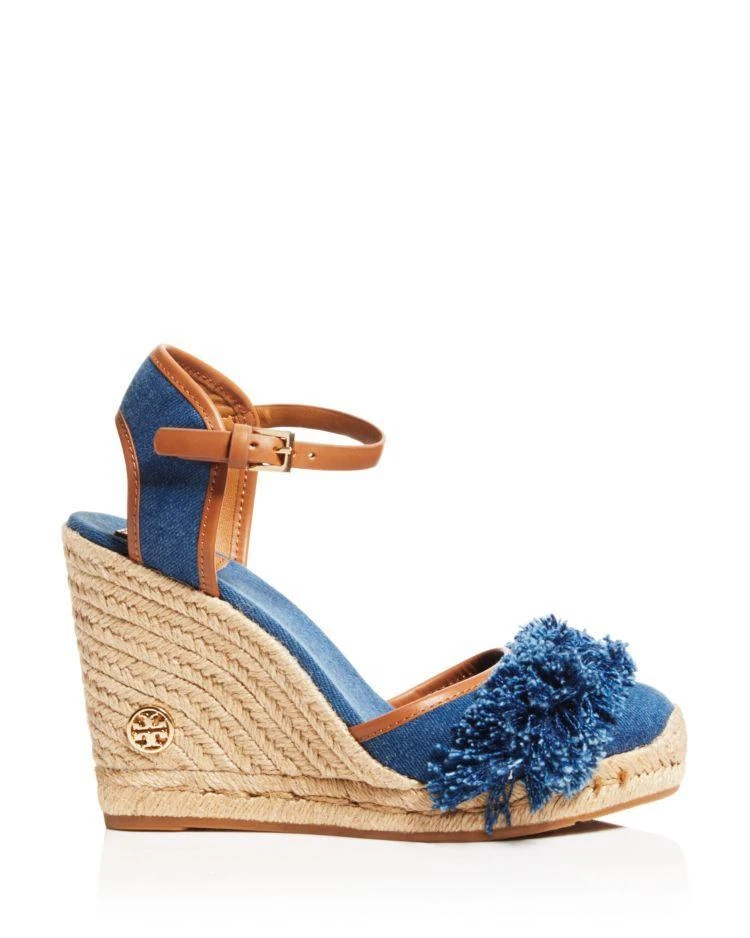 商品Tory Burch|Women's Shaw Denim Espadrille Wedge Sandals,价格¥936,第2张图片详细描述