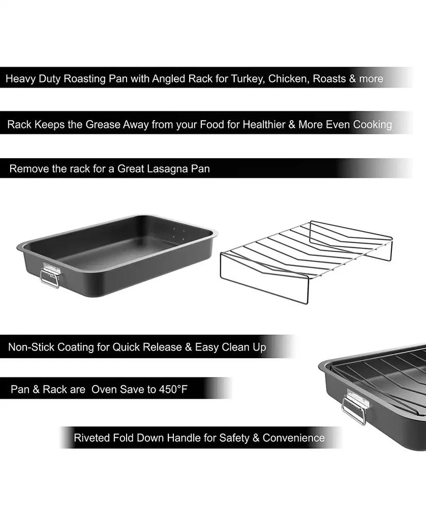 商品Lavish Home|Nonstick Roasting Pan with Rack,价格¥518,第2张图片详细描述